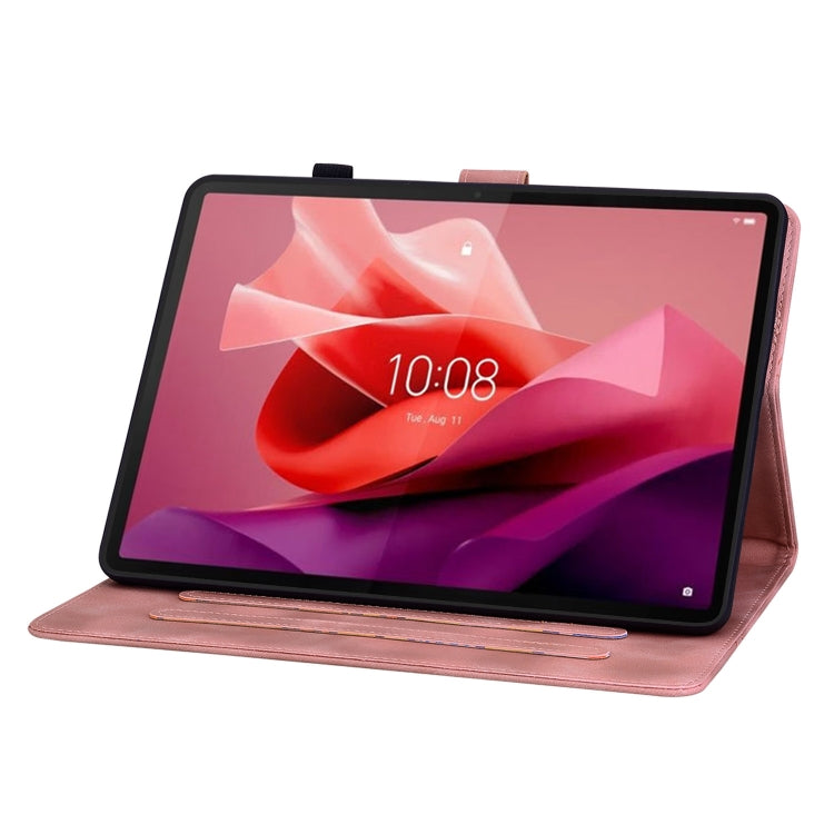 For Lenovo Tab P12 12.7 Lily Embossed Leather Tablet Case(Pink) - Lenovo by PMC TechLife | Online Shopping South Africa | PMC TechLife | Buy Now Pay Later Mobicred