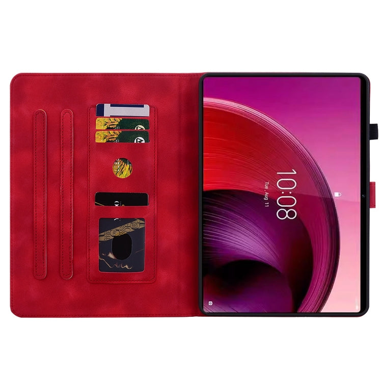 For Lenovo Tab M10 5G 2023 Lily Embossed Leather Tablet Case(Red) - Lenovo by PMC TechLife | Online Shopping South Africa | PMC TechLife | Buy Now Pay Later Mobicred