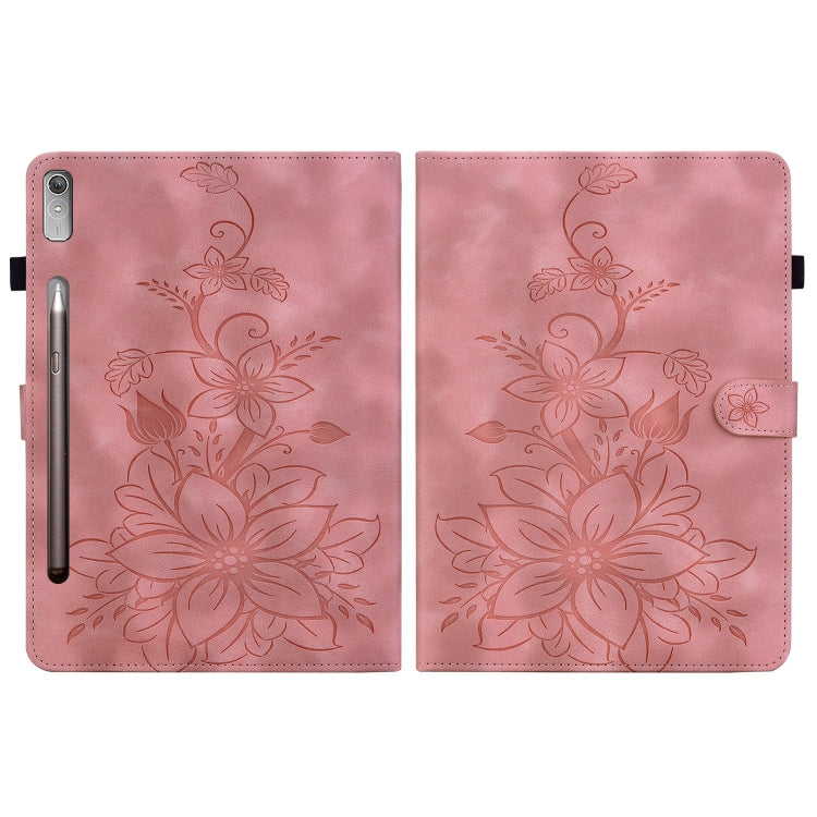 For Lenovo Tab P11 Pro Gen 2 11.2 Lily Embossed Leather Tablet Case(Pink) - Lenovo by PMC TechLife | Online Shopping South Africa | PMC TechLife | Buy Now Pay Later Mobicred