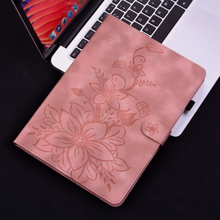 For Lenovo Tab P11 Gen 2 11.5 Lily Embossed Leather Tablet Case(Pink) - Lenovo by PMC TechLife | Online Shopping South Africa | PMC TechLife | Buy Now Pay Later Mobicred
