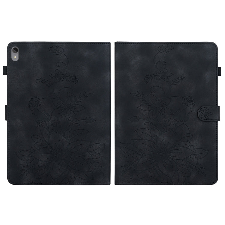 For Lenovo Tab P11 /Xiaoxin Pad Plus Lily Embossed Leather Tablet Case(Black) - Lenovo by PMC TechLife | Online Shopping South Africa | PMC TechLife | Buy Now Pay Later Mobicred