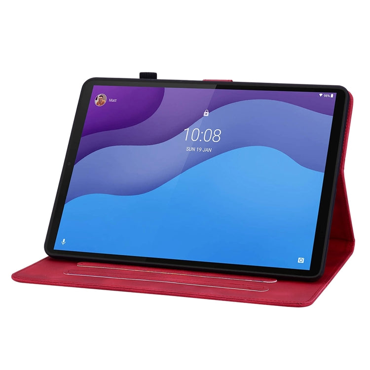 For Lenovo Tab M10 HD Gen2 Lily Embossed Leather Tablet Case(Red) - Lenovo by PMC TechLife | Online Shopping South Africa | PMC TechLife | Buy Now Pay Later Mobicred