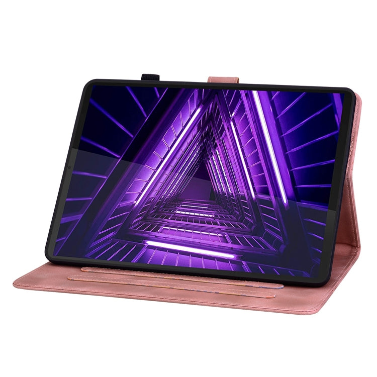For Lenovo M10 Plus 10.3 Lily Embossed Leather Tablet Case(Pink) - Lenovo by PMC TechLife | Online Shopping South Africa | PMC TechLife | Buy Now Pay Later Mobicred