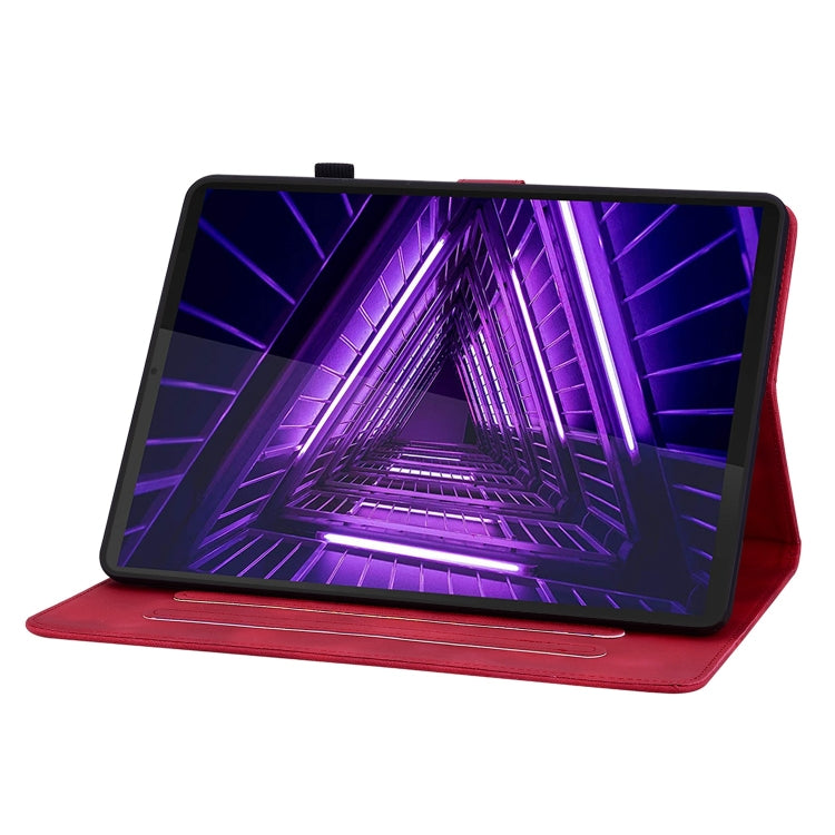For Lenovo M10 Plus 10.3 Lily Embossed Leather Tablet Case(Red) - Lenovo by PMC TechLife | Online Shopping South Africa | PMC TechLife | Buy Now Pay Later Mobicred