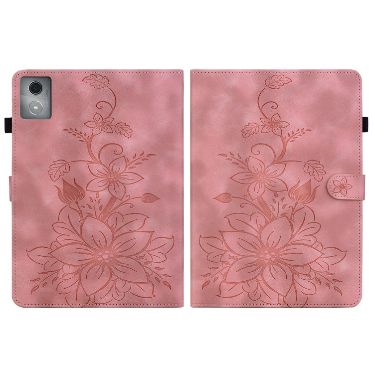 For Lenovo Tab K11 Plus Lily Embossed Leather Tablet Case(Pink) - Lenovo by PMC TechLife | Online Shopping South Africa | PMC TechLife | Buy Now Pay Later Mobicred