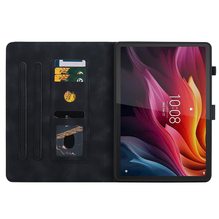 For Lenovo Tab K11 Plus Lily Embossed Leather Tablet Case(Black) - Lenovo by PMC TechLife | Online Shopping South Africa | PMC TechLife | Buy Now Pay Later Mobicred