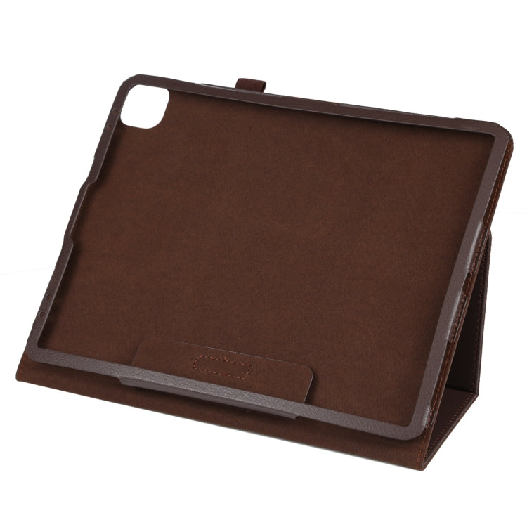 For iPad Air 11 2025 / 2024 Litchi Texture Solid Color Leather Tablet Case(Brown) - iPad Air 11 2025 / 2024 Cases by PMC TechLife | Online Shopping South Africa | PMC TechLife | Buy Now Pay Later Mobicred