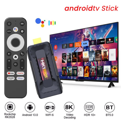 HK1 RBOX D8 RK3528 Android 13.0 Quad Core 8K HD Wifi6 Bluetooth TV Stick, RAM:4GB+32GB(UK Plug) - Android TV Sticks by PMC Jewellery | Online Shopping South Africa | PMC Jewellery | Buy Now Pay Later Mobicred