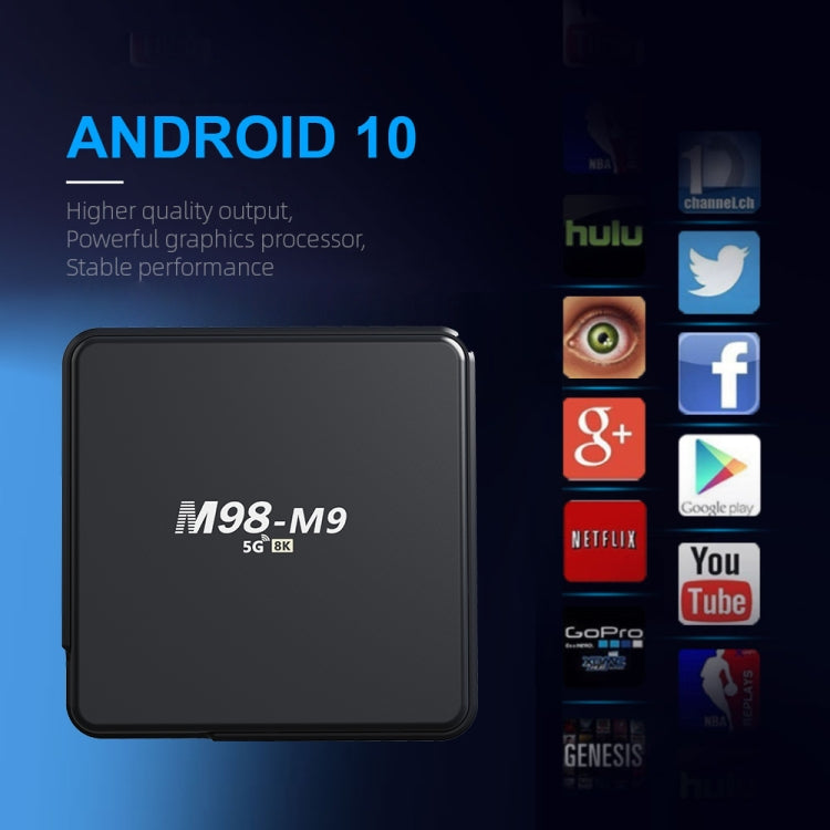 M98-M9 Quad-core ARM Cortex-A53 WiFi Bluetooth 4K HD Android TV Box, RAM:2GB+8GB(EU Plug) - Allwinner H3 by PMC Jewellery | Online Shopping South Africa | PMC Jewellery | Buy Now Pay Later Mobicred