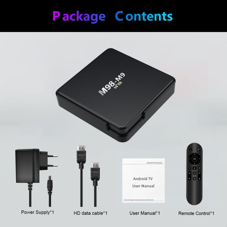 M98-M9 Quad-core ARM Cortex-A53 WiFi Bluetooth 4K HD Android TV Box, RAM:2GB+8GB(EU Plug) - Allwinner H3 by PMC Jewellery | Online Shopping South Africa | PMC Jewellery | Buy Now Pay Later Mobicred