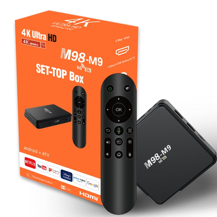 M98-M9 Quad-core ARM Cortex-A53 WiFi Bluetooth 4K HD Android TV Box, RAM:2GB+8GB(EU Plug) - Allwinner H3 by PMC Jewellery | Online Shopping South Africa | PMC Jewellery | Buy Now Pay Later Mobicred