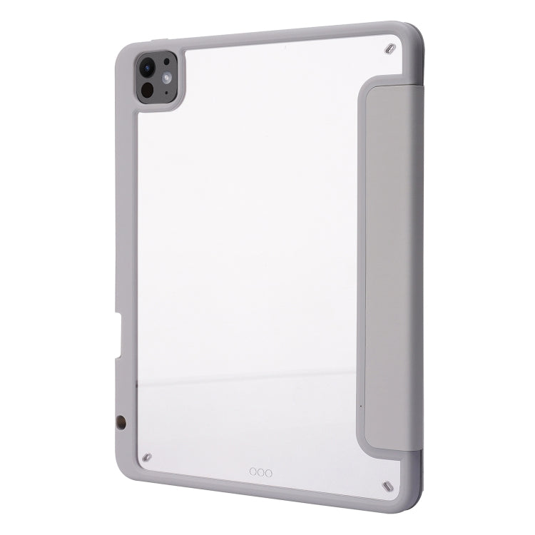 For iPad Pro 11 2024 Deformation Transparent Acrylic Leather Tablet Case(Grey) - iPad Pro 11 2024 Cases by PMC TechLife | Online Shopping South Africa | PMC TechLife | Buy Now Pay Later Mobicred