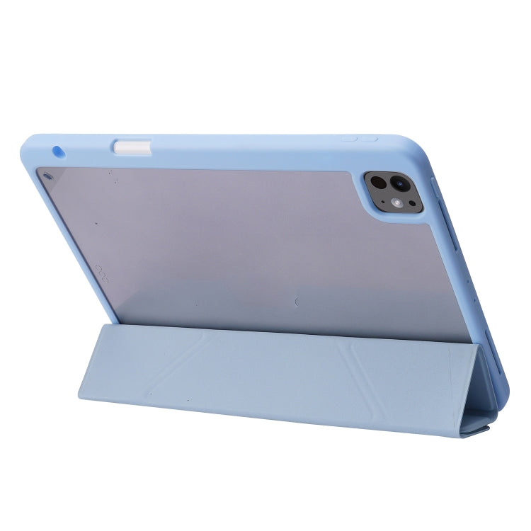 For iPad Pro 11 2024 Deformation Transparent Acrylic Leather Tablet Case(Lavender Grey) - iPad Pro 11 2024 Cases by PMC TechLife | Online Shopping South Africa | PMC TechLife | Buy Now Pay Later Mobicred