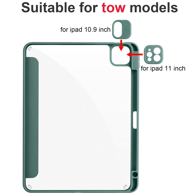 For iPad Air 11 2024 / 2025 Acrylic 3-folding Smart Leather Tablet Case(Dark Green) - free shipping - PMC TechLife - Order now!