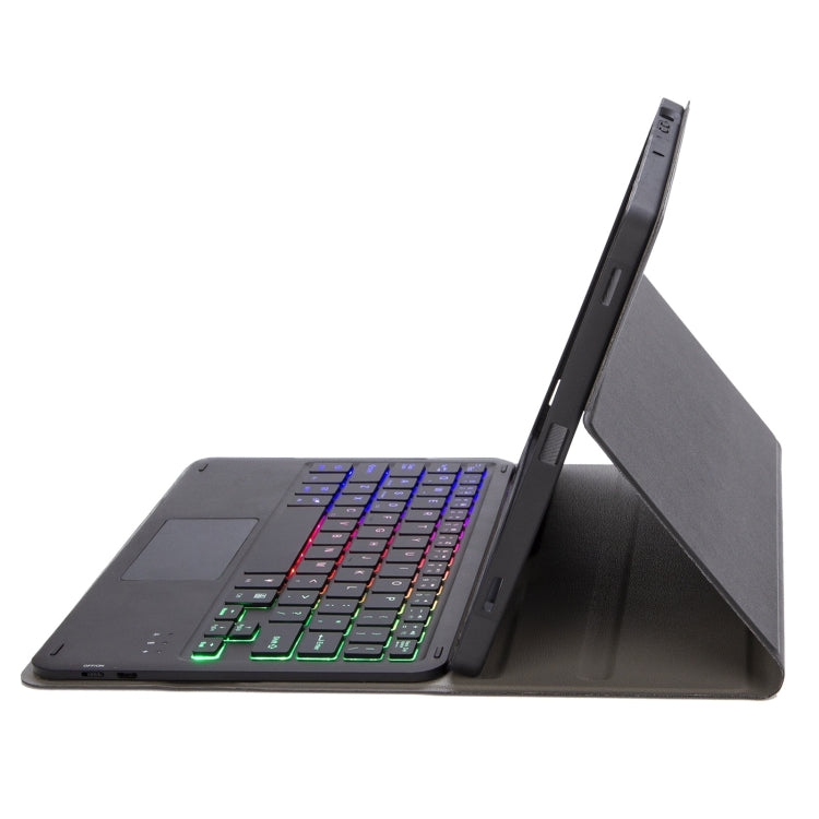 For iPad Pro 11 2024 A13B-AS Lambskin Texture Backlight Bluetooth Touch Keyboard Leather Tablet Case with Pen Slot(Black) - For iPad Pro by PMC TechLife | Online Shopping South Africa | PMC TechLife | Buy Now Pay Later Mobicred