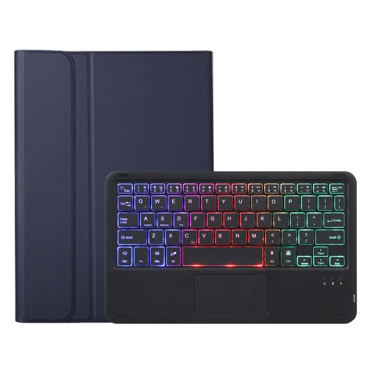For iPad Pro 11 2024 A13B-AS Lambskin Texture Backlight Bluetooth Touch Keyboard Leather Tablet Case with Pen Slot(Dark Blue) - For iPad Pro by PMC TechLife | Online Shopping South Africa | PMC TechLife | Buy Now Pay Later Mobicred