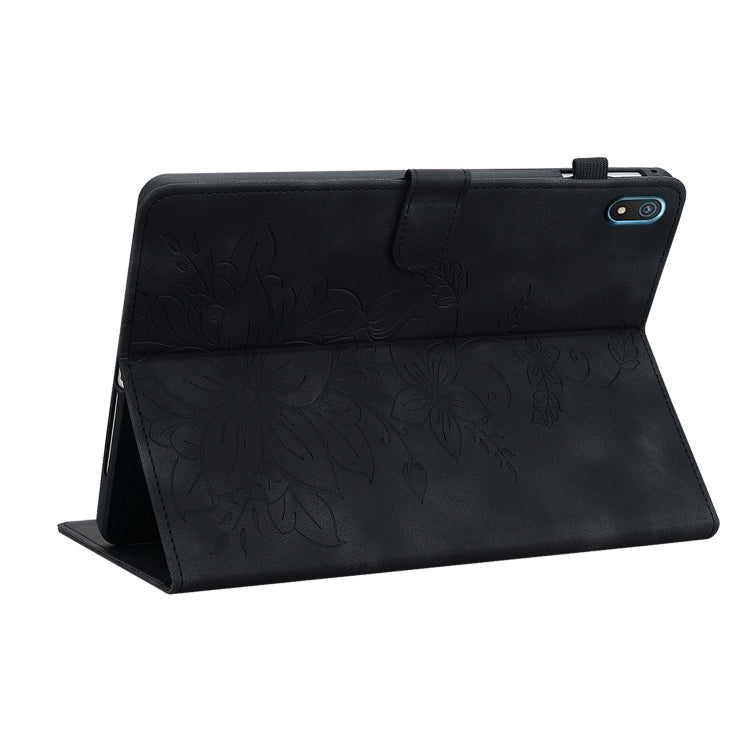 For Nokia T20 10.4 2021 Lily Embossed Leather Tablet Case(Black) - Nokia by PMC TechLife | Online Shopping South Africa | PMC TechLife | Buy Now Pay Later Mobicred