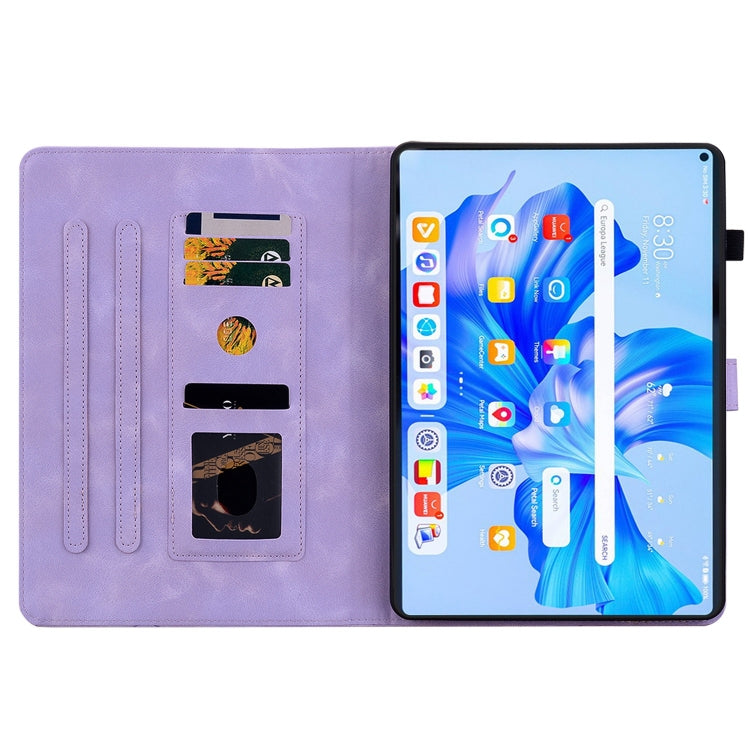 For Huawei MatePad Pro 11 2022 Lily Embossed Leather Tablet Case(Purple) - Huawei by PMC TechLife | Online Shopping South Africa | PMC TechLife | Buy Now Pay Later Mobicred