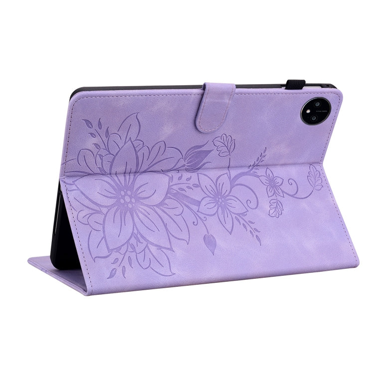 For Huawei MatePad Pro 11 2022 Lily Embossed Leather Tablet Case(Purple) - Huawei by PMC TechLife | Online Shopping South Africa | PMC TechLife | Buy Now Pay Later Mobicred