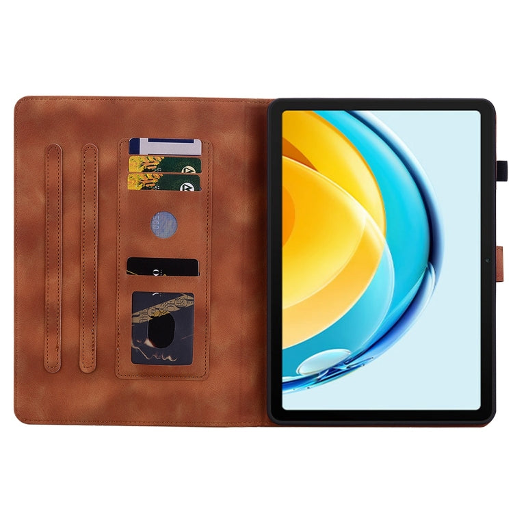 For Huawei MatePad SE 10.4 Lily Embossed Leather Tablet Case(Brown) - Huawei by PMC TechLife | Online Shopping South Africa | PMC TechLife | Buy Now Pay Later Mobicred