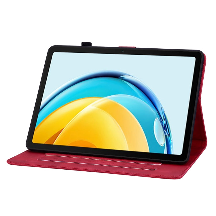 For Huawei MatePad SE 10.4 Lily Embossed Leather Tablet Case(Red) - Huawei by PMC TechLife | Online Shopping South Africa | PMC TechLife | Buy Now Pay Later Mobicred