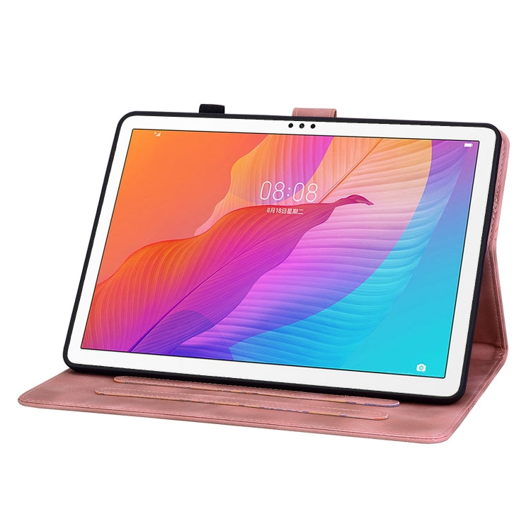 For Huawei MatePad T 10s / Enjoy Tablet 2 Lily Embossed Leather Tablet Case(Pink) - Huawei by PMC TechLife | Online Shopping South Africa | PMC TechLife | Buy Now Pay Later Mobicred