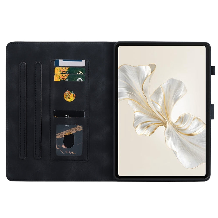 For Honor Pad 9 12.1 Lily Embossed Leather Tablet Case(Black) - free shipping - PMC TechLife - Order now!