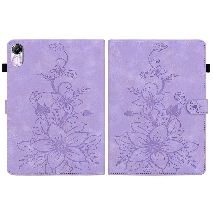 For Honor Pad X8 Pro / X9 2023 Lily Embossed Leather Tablet Case(Purple) - free shipping - PMC TechLife - Order now!