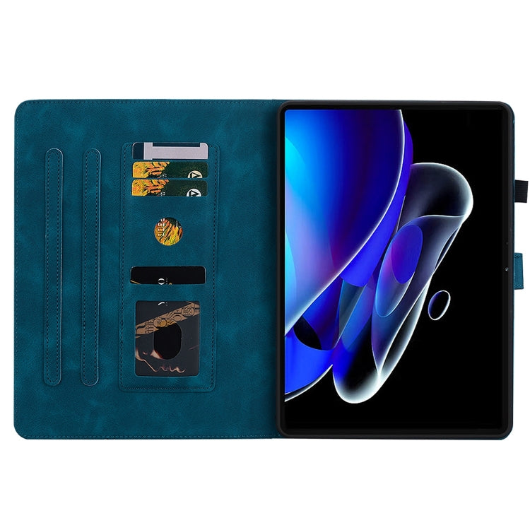 For Realme Pad X Lily Embossed Leather Tablet Case(Dark Blue) - Realme by PMC TechLife | Online Shopping South Africa | PMC TechLife | Buy Now Pay Later Mobicred