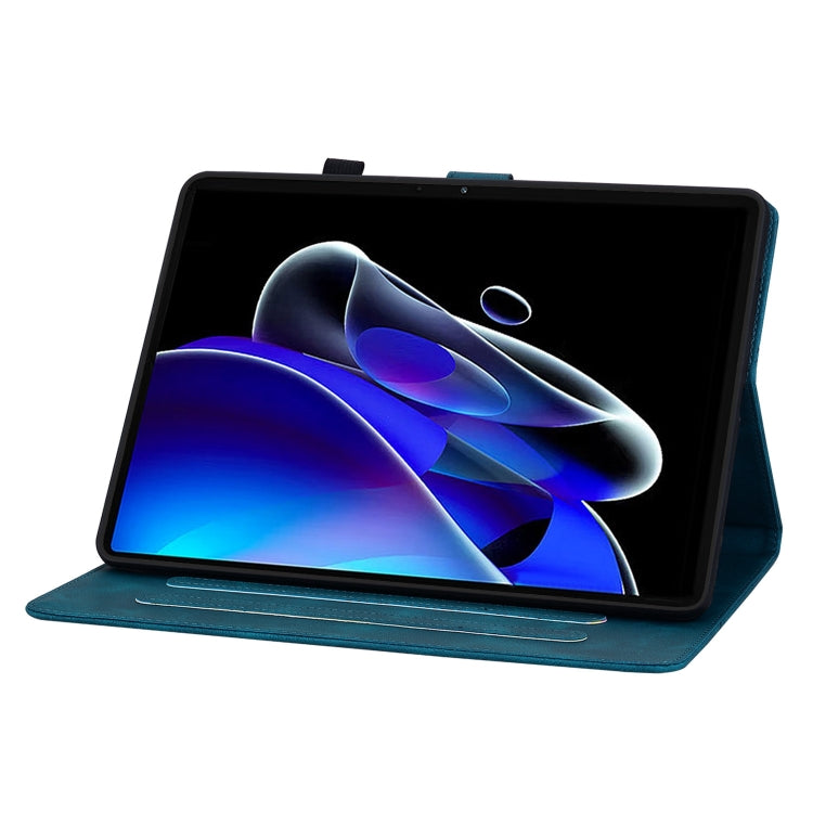 For Realme Pad X Lily Embossed Leather Tablet Case(Dark Blue) - Realme by PMC TechLife | Online Shopping South Africa | PMC TechLife | Buy Now Pay Later Mobicred