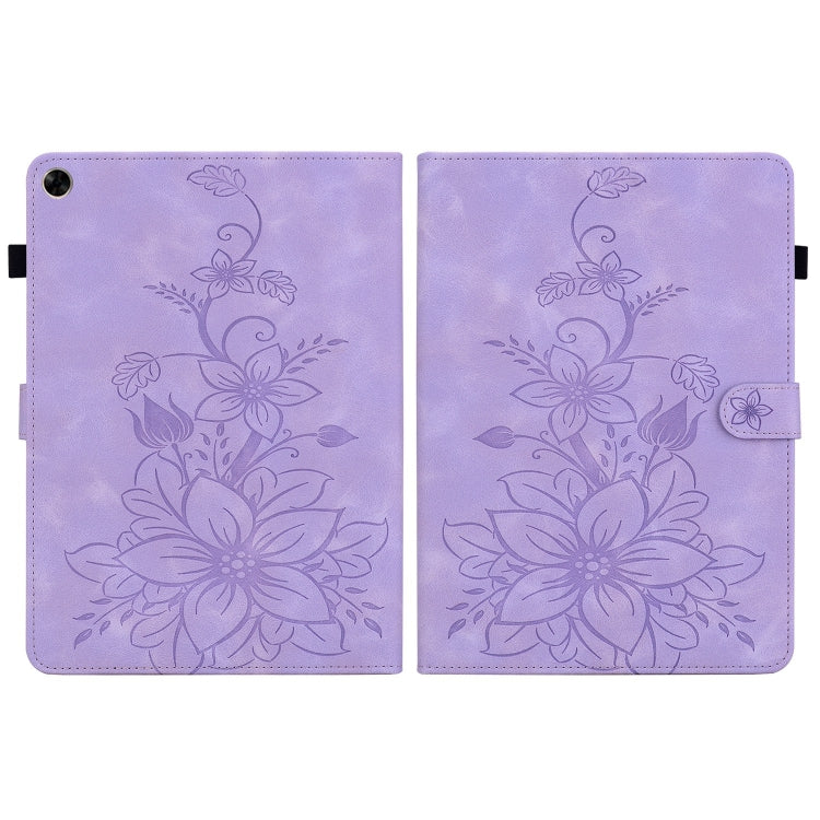 For Realme Pad 10.4 Lily Embossed Leather Tablet Case(Purple) - free shipping - PMC TechLife - Order now!
