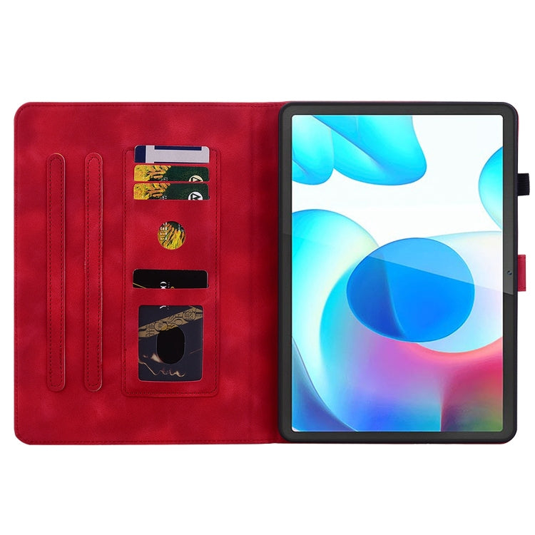 For Realme Pad 10.4 Lily Embossed Leather Tablet Case(Red) - Realme by PMC TechLife | Online Shopping South Africa | PMC TechLife | Buy Now Pay Later Mobicred