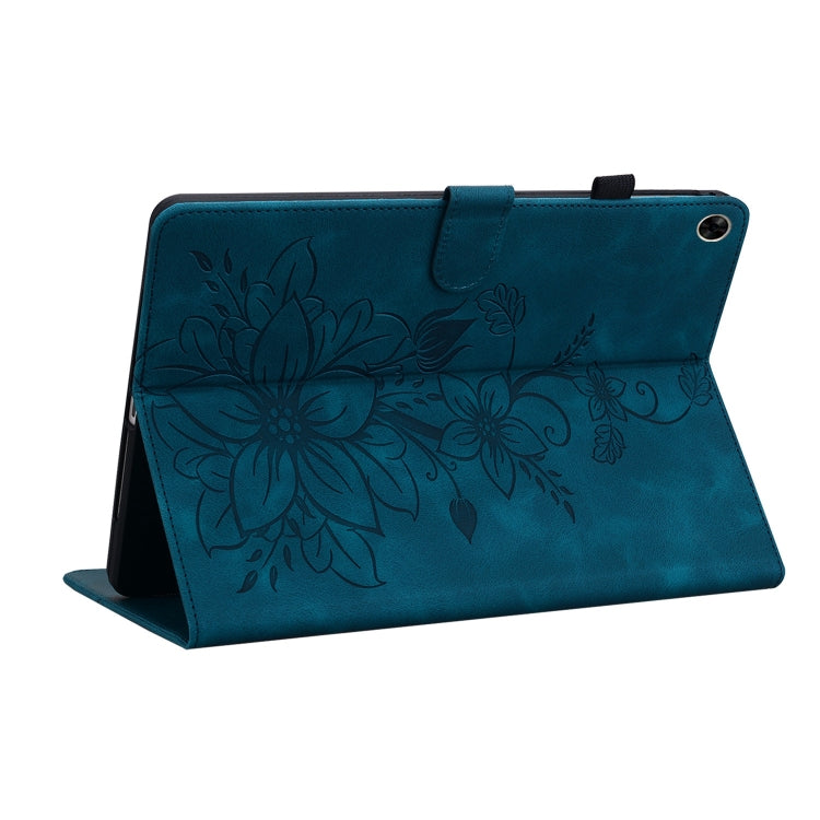 For Realme Pad 10.4 Lily Embossed Leather Tablet Case(Dark Blue) - Realme by PMC TechLife | Online Shopping South Africa | PMC TechLife | Buy Now Pay Later Mobicred