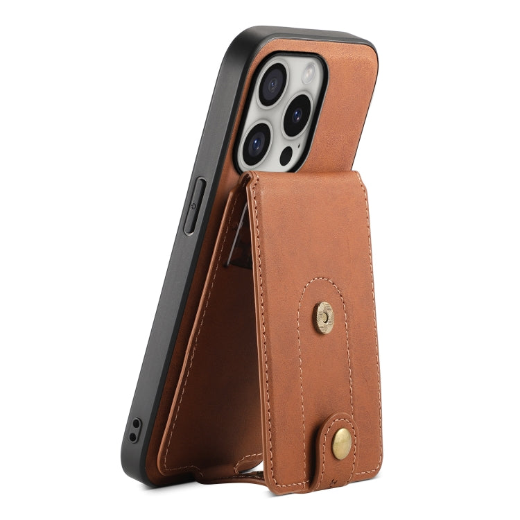 For iPhone 16 Pro Denior D14 NK Retro Pattern MagSafe Magnetic Card Holder Leather Phone Case(Brown) - iPhone 16 Pro Cases by Denior | Online Shopping South Africa | PMC TechLife | Buy Now Pay Later Mobicred