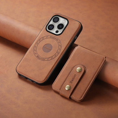 For iPhone 16 Pro Max Denior D14 NK Retro Pattern MagSafe Magnetic Card Holder Leather Phone Case(Brown) - iPhone 16 Pro Max Cases by Denior | Online Shopping South Africa | PMC Jewellery | Buy Now Pay Later Mobicred