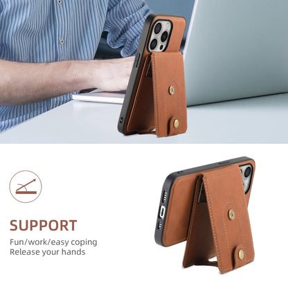 For iPhone 16 Pro Max Denior D14 NK Retro Pattern MagSafe Magnetic Card Holder Leather Phone Case(Brown) - iPhone 16 Pro Max Cases by Denior | Online Shopping South Africa | PMC Jewellery | Buy Now Pay Later Mobicred