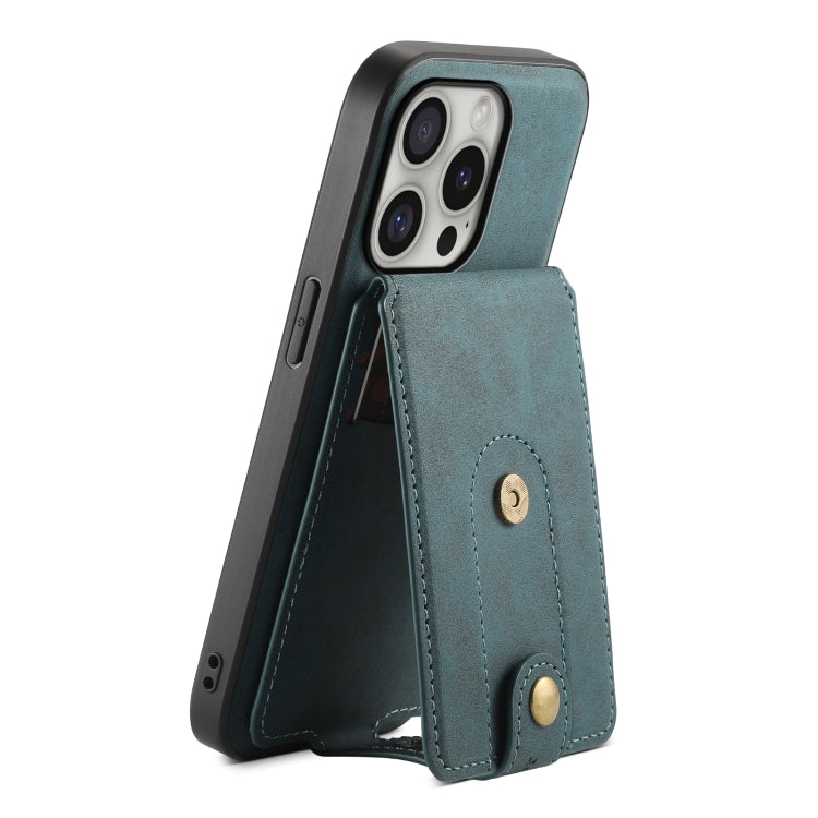 For iPhone 16 Pro Max Denior D14 NK Retro Pattern MagSafe Magnetic Card Holder Leather Phone Case(Blue) - free shipping - PMC TechLife - Order now!