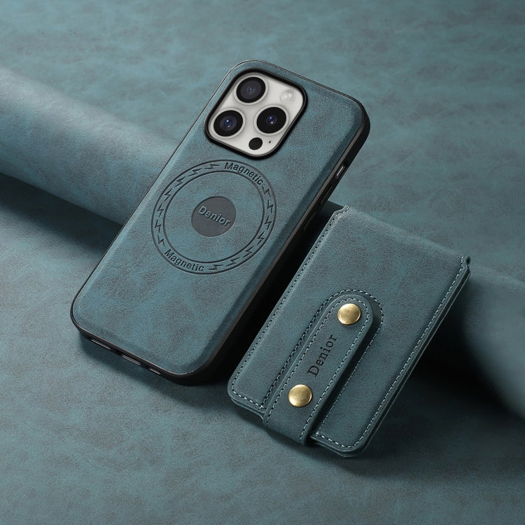For iPhone 16 Pro Max Denior D14 NK Retro Pattern MagSafe Magnetic Card Holder Leather Phone Case(Blue) - free shipping - PMC TechLife - Order now!