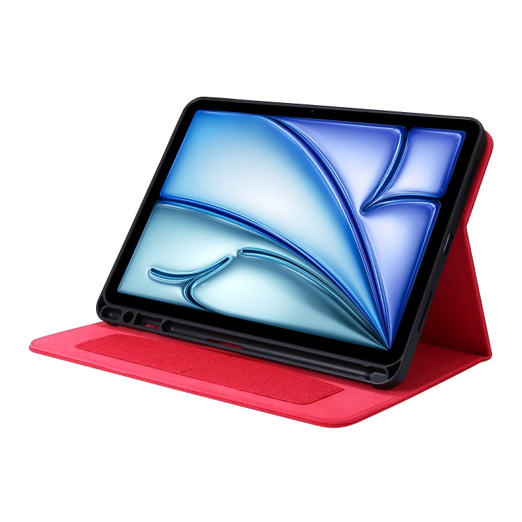 For iPad Air 11 2025 / 2024 Fabric Leather Tablet Case(Red) - iPad Air 11 2025 / 2024 Cases by PMC TechLife | Online Shopping South Africa | PMC TechLife | Buy Now Pay Later Mobicred
