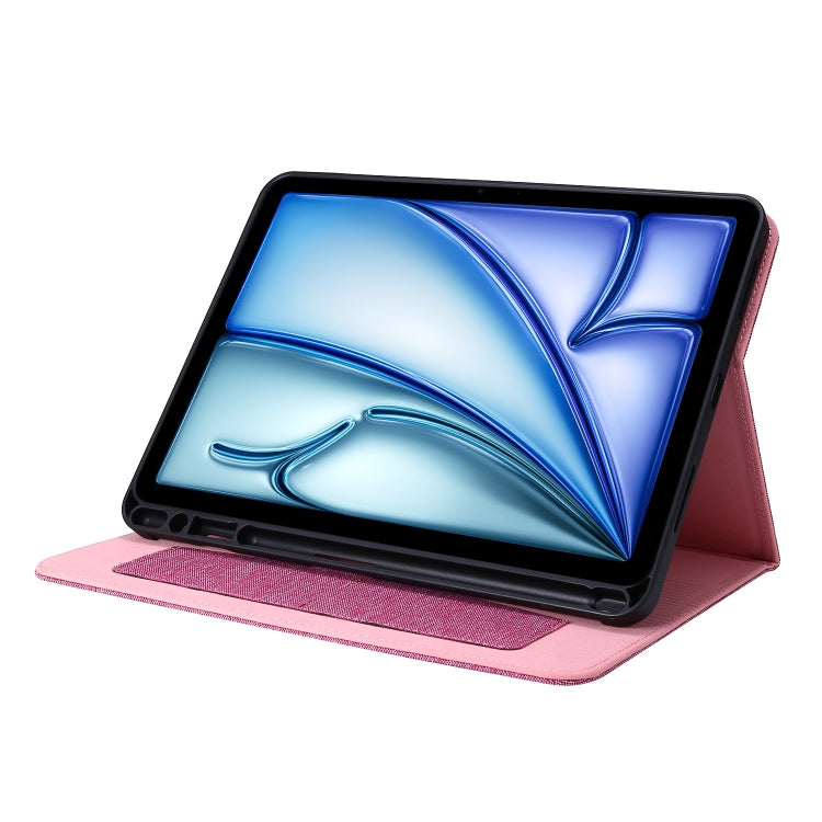 For iPad Air 13 2024 Fabric Leather Tablet Case(Rose Red) - iPad Air 13 2024 Cases by PMC TechLife | Online Shopping South Africa | PMC TechLife | Buy Now Pay Later Mobicred