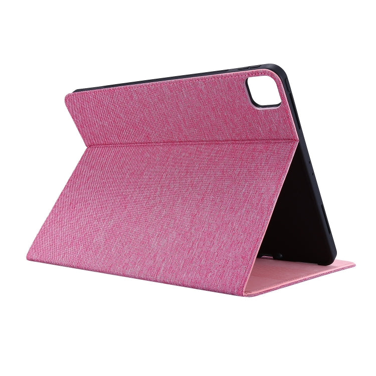 For iPad Pro 11 2024 Fabric Leather Tablet Case(Rose Red) - iPad Pro 11 2024 Cases by PMC TechLife | Online Shopping South Africa | PMC TechLife | Buy Now Pay Later Mobicred