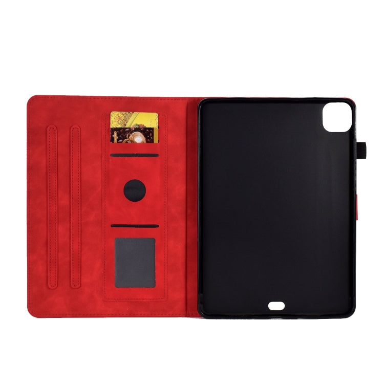 For iPad Pro 11 2024 Embossed Smile Smart Leather Tablet Case(Red) - iPad Pro 11 2024 Cases by PMC TechLife | Online Shopping South Africa | PMC TechLife | Buy Now Pay Later Mobicred