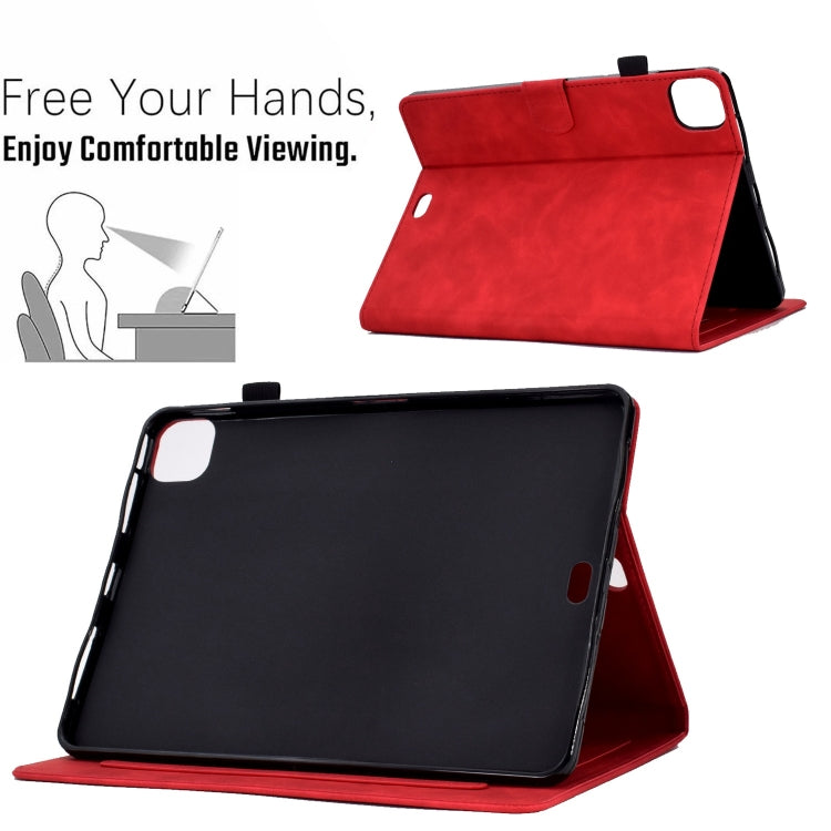 For iPad Pro 11 2024 Embossed Smile Smart Leather Tablet Case(Red) - iPad Pro 11 2024 Cases by PMC TechLife | Online Shopping South Africa | PMC TechLife | Buy Now Pay Later Mobicred