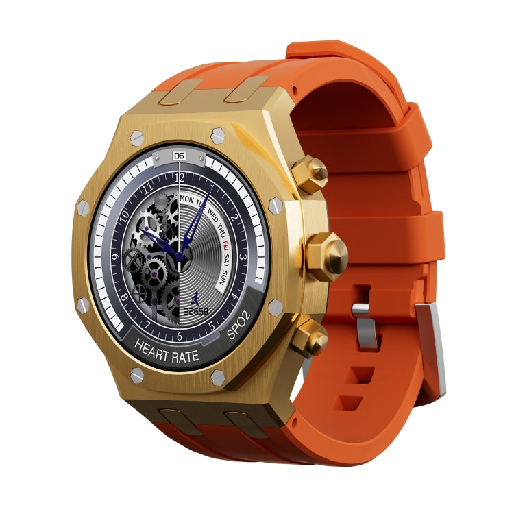 WS-18 1.43 inch IP67 Sport Smart Watch, Support Bluetooth Call / Sleep / Blood Oxygen / Heart Rate / Blood Pressure Health Monitor(Gold+Orange) - Smart Watches by PMC Jewellery | Online Shopping South Africa | PMC Jewellery | Buy Now Pay Later Mobicred