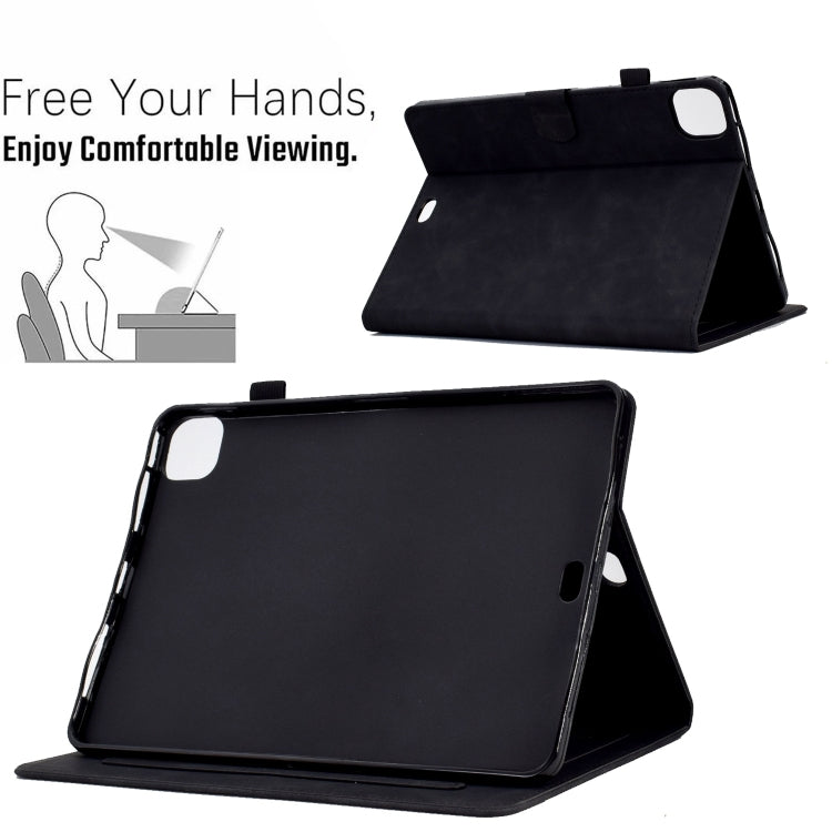 For iPad Pro 11 2024 Tower Embossed Leather Smart Tablet Case(Black) - iPad Pro 11 2024 Cases by PMC TechLife | Online Shopping South Africa | PMC TechLife | Buy Now Pay Later Mobicred