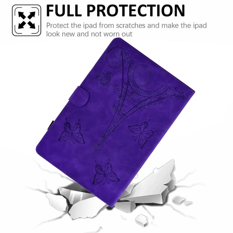 For iPad Pro 11 2024 Tower Embossed Leather Smart Tablet Case(Purple) - iPad Pro 11 2024 Cases by PMC TechLife | Online Shopping South Africa | PMC TechLife | Buy Now Pay Later Mobicred