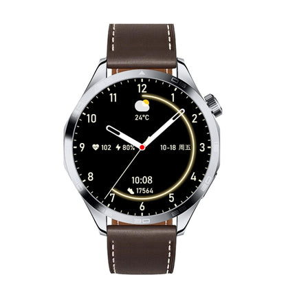 WS-26 1.52 inch IP67 Sport Smart Watch Support Bluetooth Call / Sleep / Blood Oxygen / Heart Rate / Blood Pressure Health Monitor, Leather Strap(Silver) - Smart Watches by PMC Jewellery | Online Shopping South Africa | PMC Jewellery | Buy Now Pay Later Mobicred