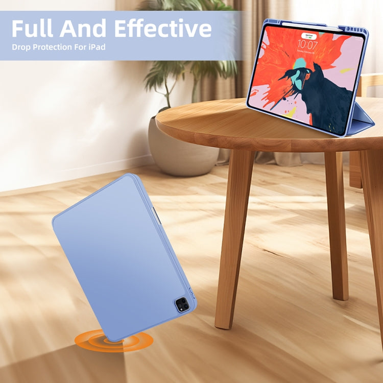 For iPad Pro 11 2024 3-fold TPU Smart Leather Tablet Case with Pen Slot(Ice Blue) - iPad Pro 11 2024 Cases by PMC TechLife | Online Shopping South Africa | PMC TechLife | Buy Now Pay Later Mobicred