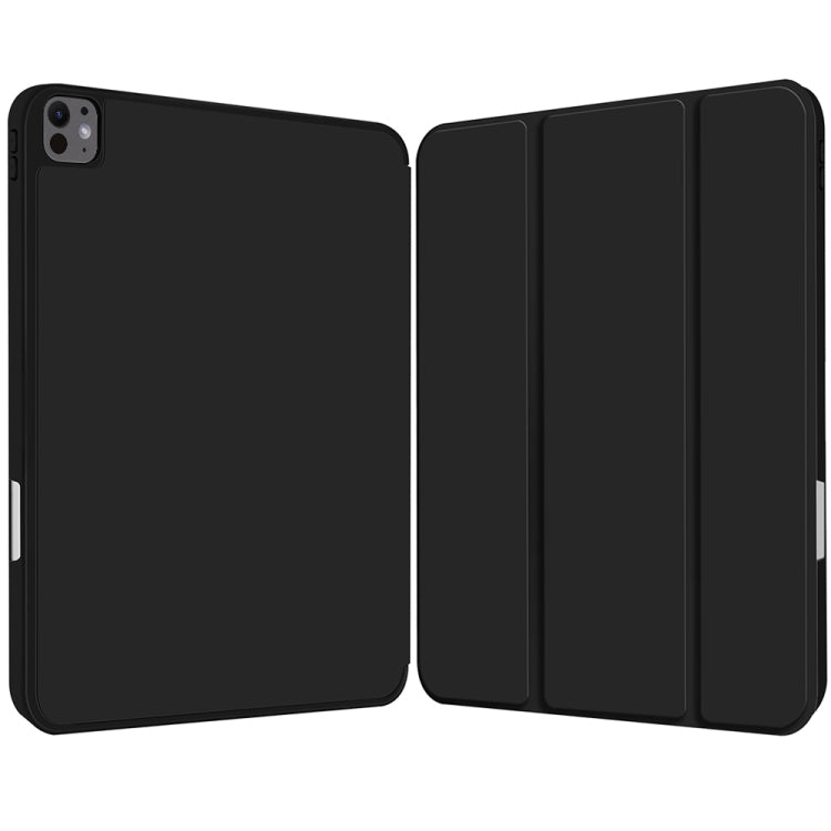 For iPad Pro 11 2024 3-fold TPU Smart Leather Tablet Case with Pen Slot(Black) - iPad Pro 11 2024 Cases by PMC TechLife | Online Shopping South Africa | PMC TechLife | Buy Now Pay Later Mobicred