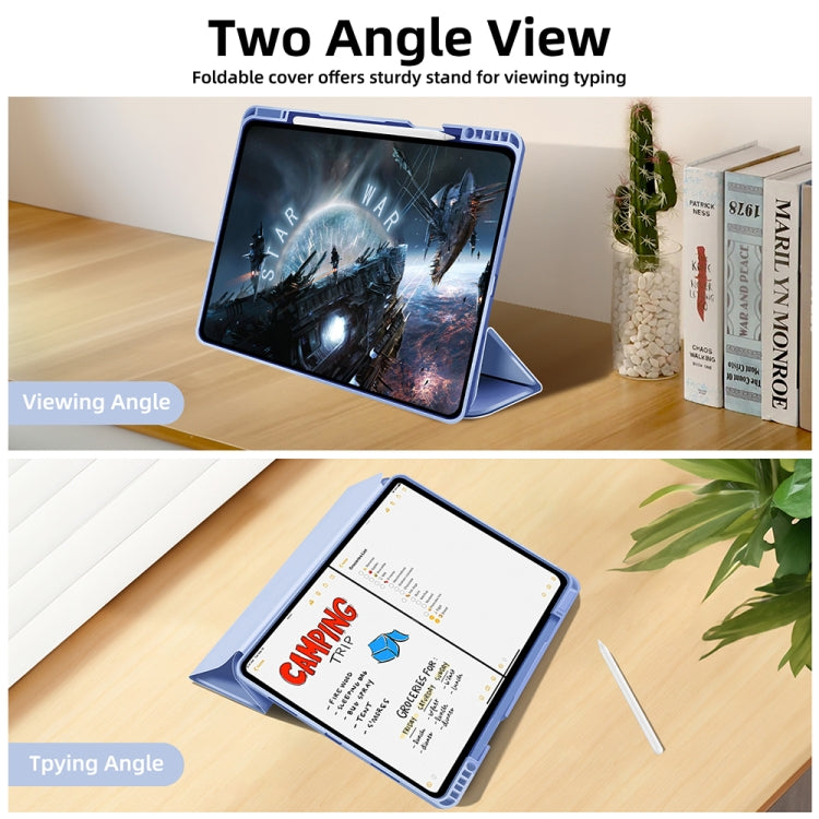 For iPad Pro 13 2024 3-fold TPU Smart Leather Tablet Case with Pen Slot(Ice Blue) - iPad Pro 13 2024 Cases by PMC TechLife | Online Shopping South Africa | PMC TechLife | Buy Now Pay Later Mobicred